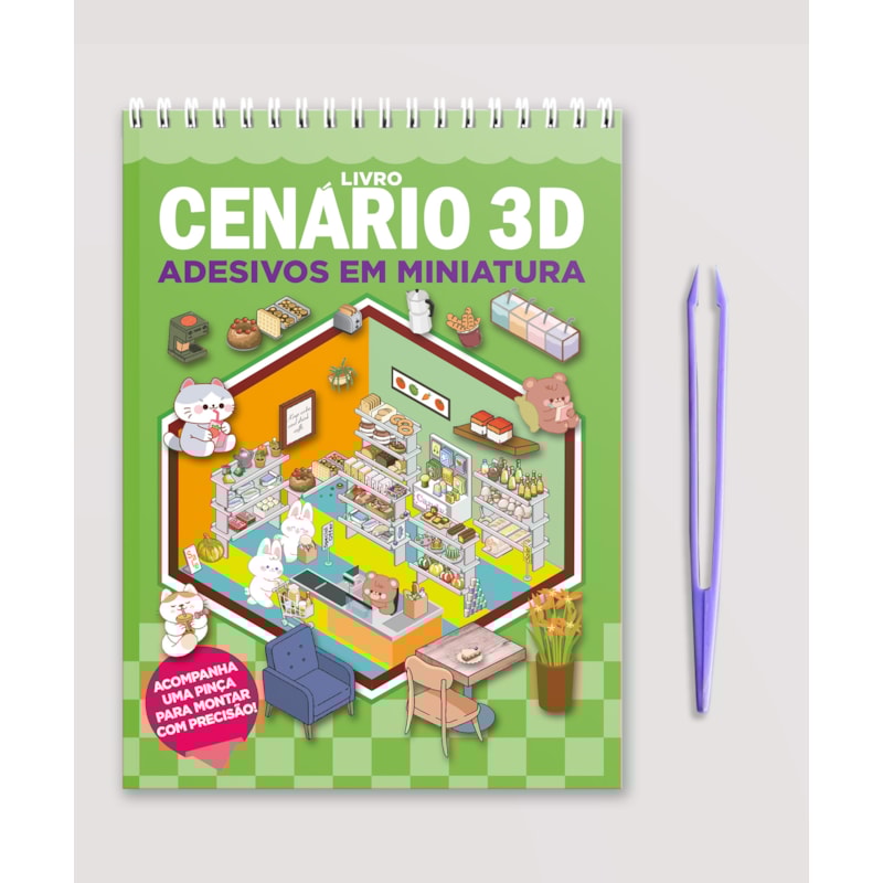LIVRO CENÁRIO 3D - MONTE CENÁRIOS COM ADESIVOS EM MINIATURA