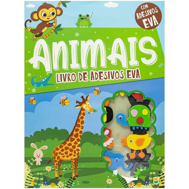 LIVRO COM ADESIVOS EM EVA: ANIMAIS