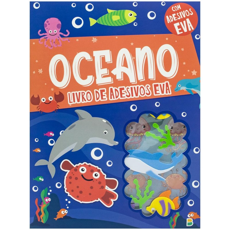 LIVRO COM ADESIVOS EM EVA: OCEANO
