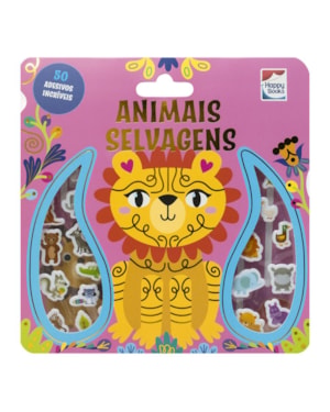 LIVRO COM ADESIVOS FOFINHOS: ANIMAIS SELVAGENS