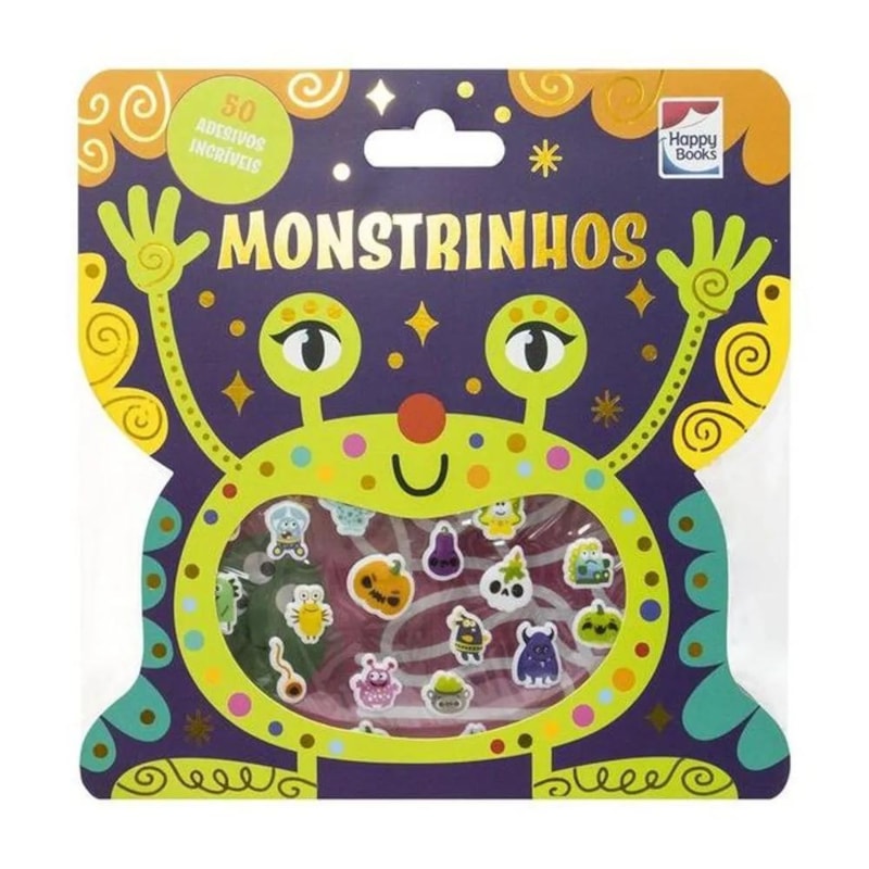 LIVRO COM ADESIVOS FOFINHOS: MONSTRINHOS