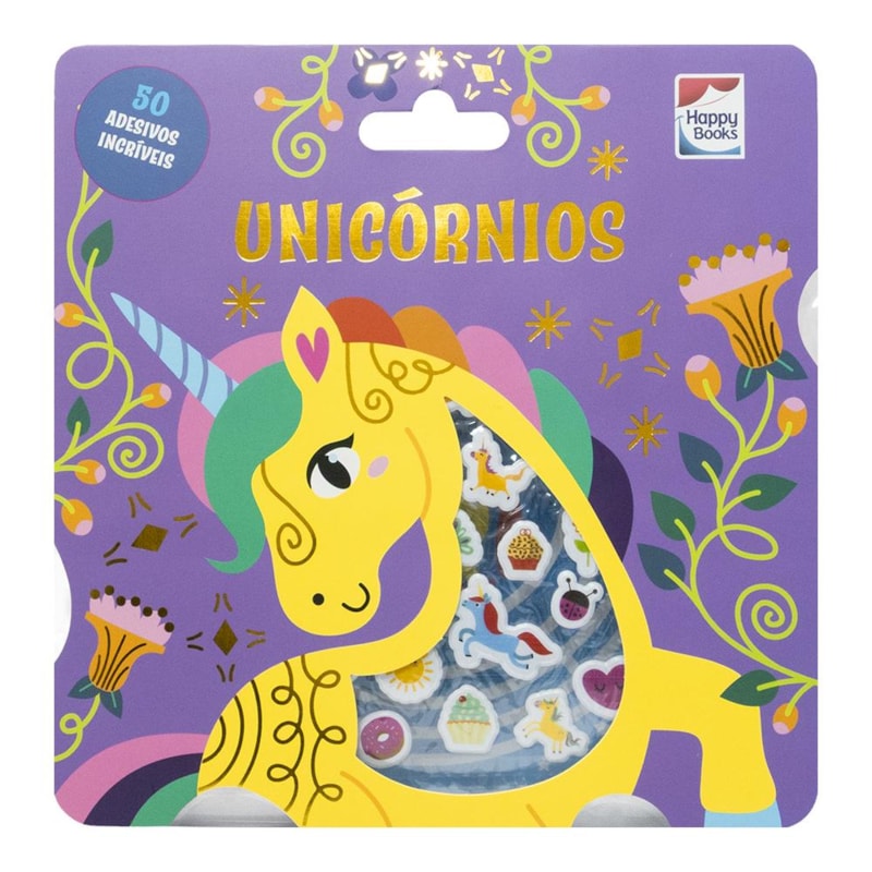 LIVRO COM ADESIVOS FOFINHOS: UNICÓRNIOS