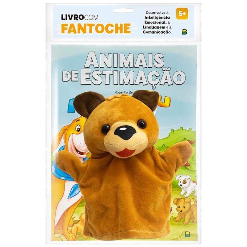 LIVRO COM FANTOCHE: ANIMAIS DE ESTIMAÇÃO