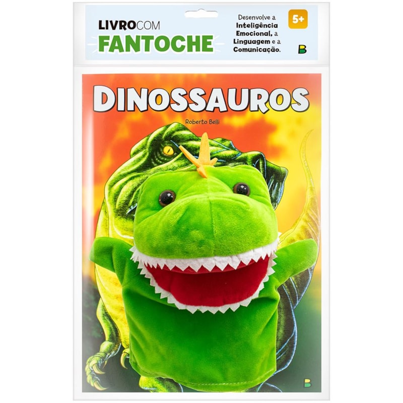 LIVRO COM FANTOCHE: DINOSSAUROS