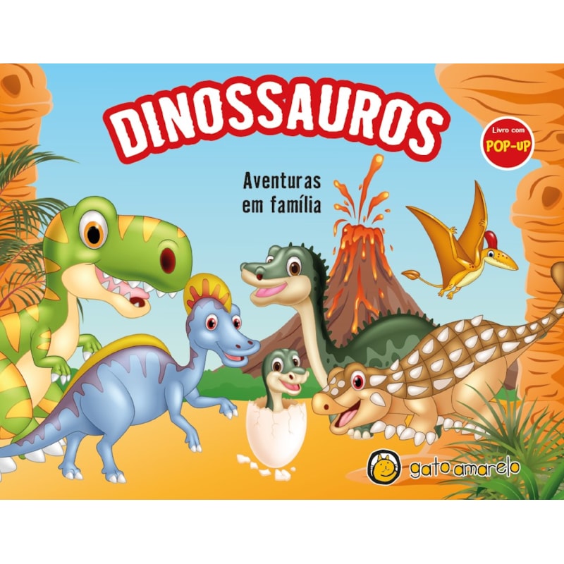 Livro com pop-up - dinossauros - aventura em família