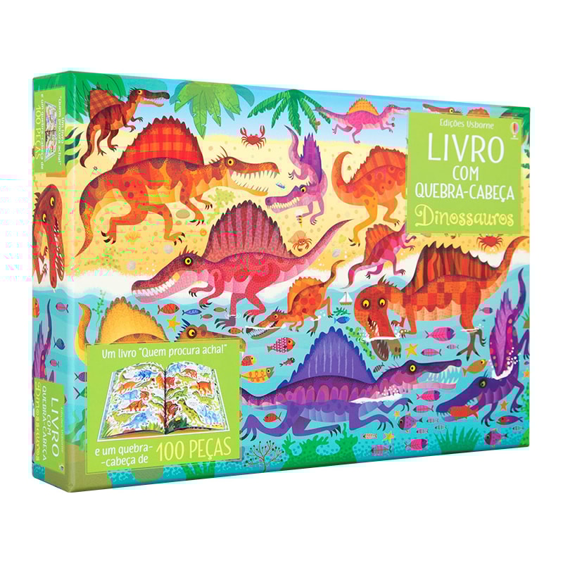 LIVRO COM QUEBRA-CABEÇA : DINOSSAUROS