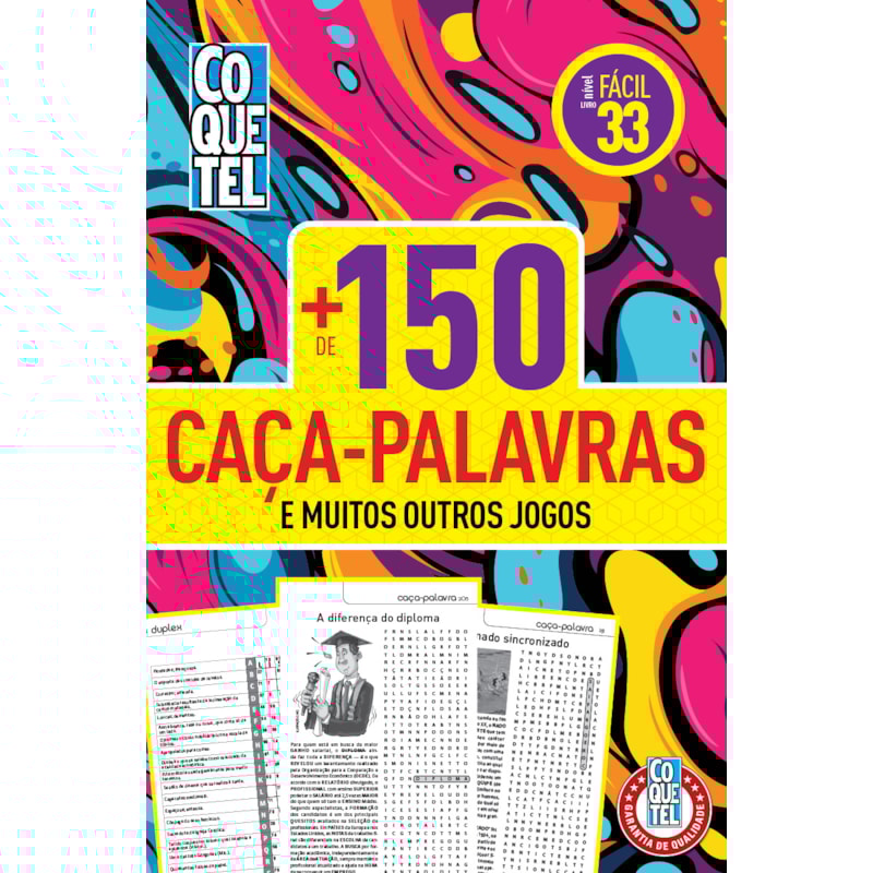 LIVRO COQUETEL + 150 CAÇA-PALAVRAS FÁCIL 33
