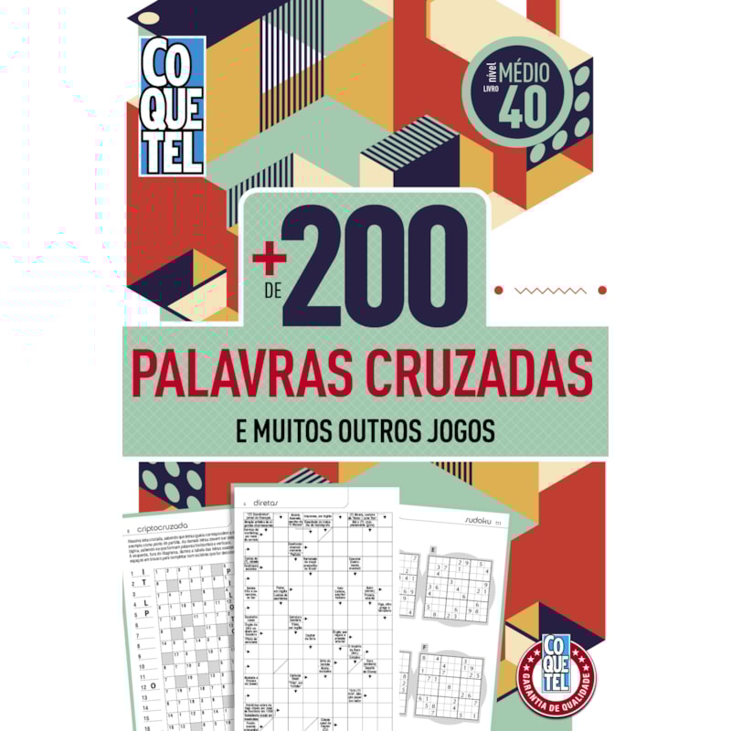 LIVRO COQUETEL + 200 PAL CRUZ MÉDIO 40