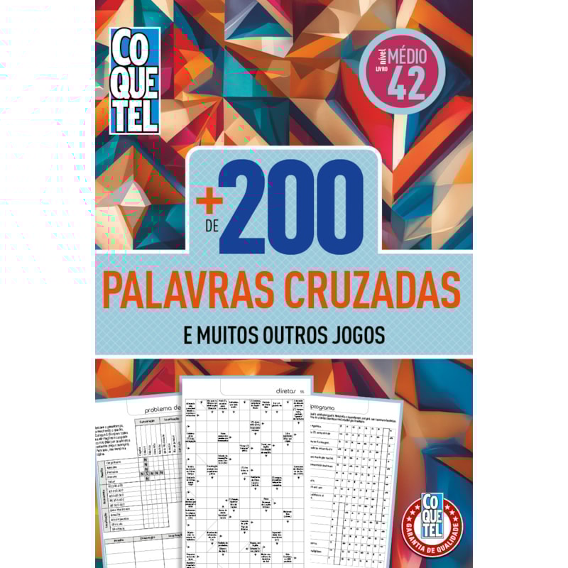 LIVRO COQUETEL + 200 PALAVRAS-CRUZADAS 42: NÍVEL MÉDIO