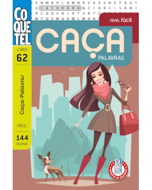 LIVRO COQUETEL CAÇA-PALAVRAS 62: NÍVEL FÁCIL