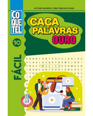 LIVRO COQUETEL CAÇA-PALAVRAS OURO 10: NÍVEL FÁCIL