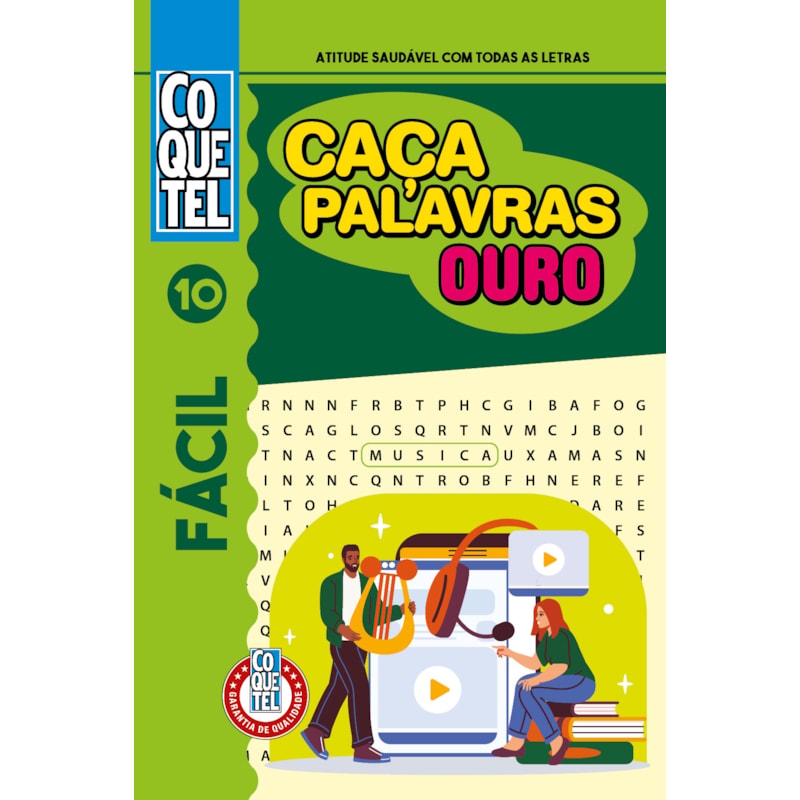 LIVRO COQUETEL CAÇA-PALAVRAS OURO 10: NÍVEL FÁCIL