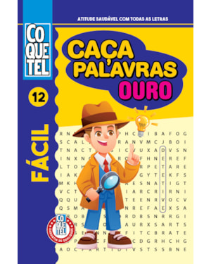 LIVRO COQUETEL CAÇA-PALAVRAS OURO 12: NÍVEL FÁCIL