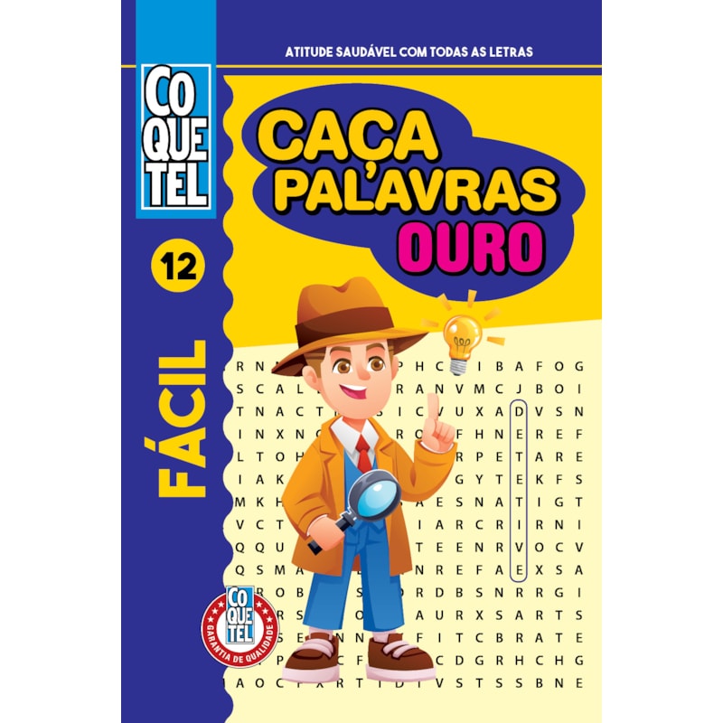 LIVRO COQUETEL CAÇA-PALAVRAS OURO 12: NÍVEL FÁCIL