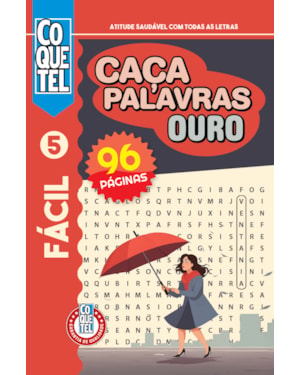 LIVRO COQUETEL CAÇA-PALAVRAS OURO 5: NÍVEL FÁCIL