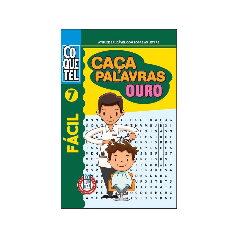 LIVRO COQUETEL CAÇA-PALAVRAS OURO 7: NÍVEL FÁCIL