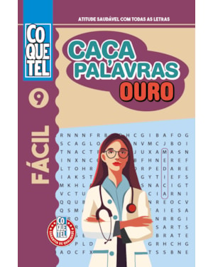 LIVRO COQUETEL CAÇA-PALAVRAS OURO 9 S/P: NÍVEL FÁCIL