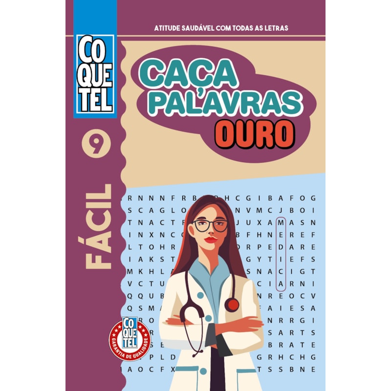 LIVRO COQUETEL CAÇA-PALAVRAS OURO 9 S/P: NÍVEL FÁCIL