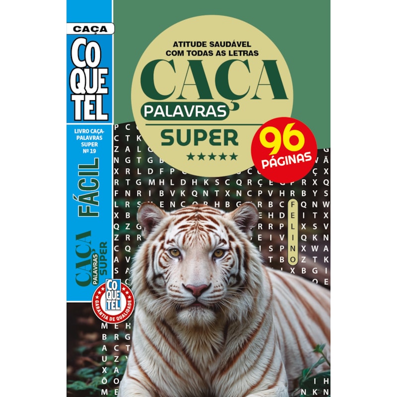 LIVRO COQUETEL CAÇA-PALAVRAS SUPER 19: ATITUDE SAUDÁVEL COM TODAS AS LETRAS