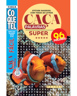 LIVRO COQUETEL CAÇA-PALAVRAS SUPER 20: ATITUDE SAUDÁVEL COM TODAS AS LETRAS