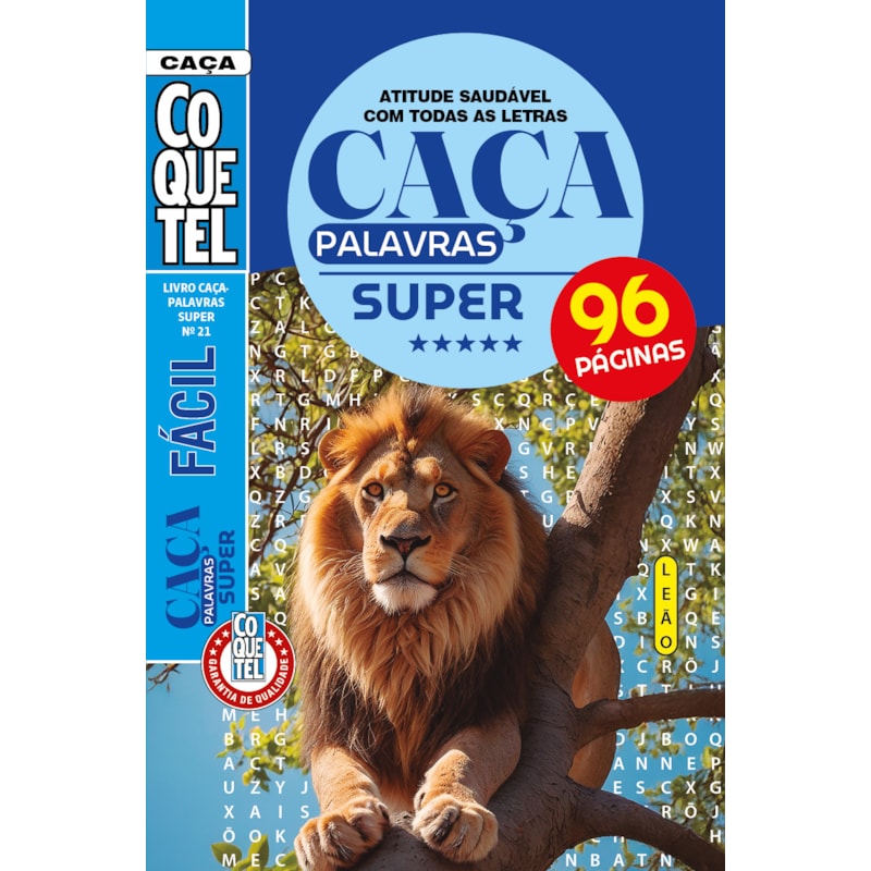 LIVRO COQUETEL CAÇA-PALAVRAS SUPER 21: ATITUDE SAUDÁVEL COM TODAS AS LETRAS
