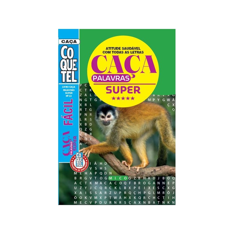 LIVRO COQUETEL CAÇA-PALAVRAS SUPER 22: ATITUDE SAUDÁVEL COM TODAS AS LETRAS