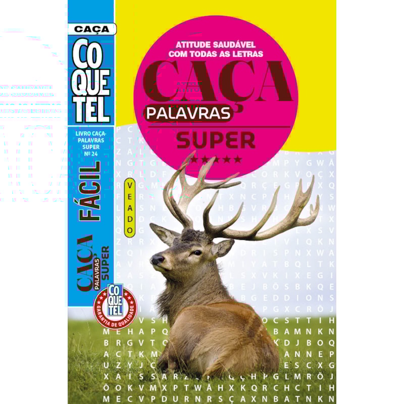 LIVRO COQUETEL CAÇA-PALAVRAS SUPER 24 S/P: ATITUDE SAUDÁVEL COM TODAS AS LETRAS