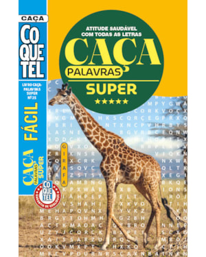 LIVRO COQUETEL CAÇA-PALAVRAS SUPER 25: ATITUDE SAUDÁVEL COM TODAS AS LETRAS