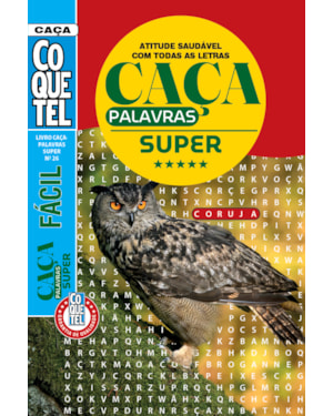 LIVRO COQUETEL CAÇA-PALAVRAS SUPER 26: ATITUDE SAUDÁVEL COM TODAS AS LETRAS