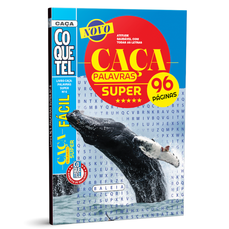 LIVRO COQUETEL CAÇA PALAVRAS SUPER NÍVEL FÁCIL ED 06