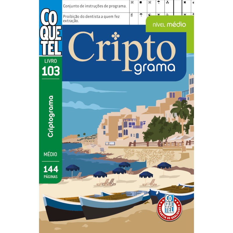 LIVRO COQUETEL CRIPTOGRAMA 103: NÍVEL MÉDIO