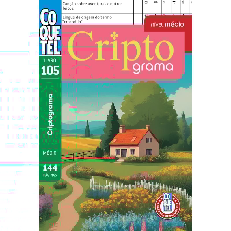 LIVRO COQUETEL CRIPTOGRAMA 105: NÍVEL MÉDIO