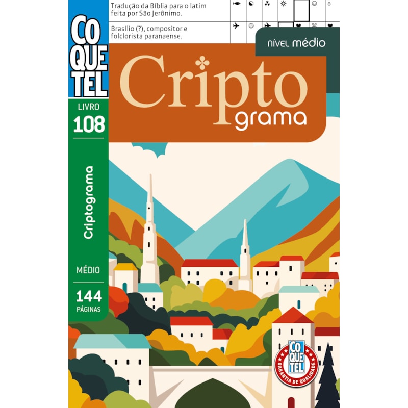LIVRO COQUETEL CRIPTOGRAMA 108: NÍVEL MÉDIO