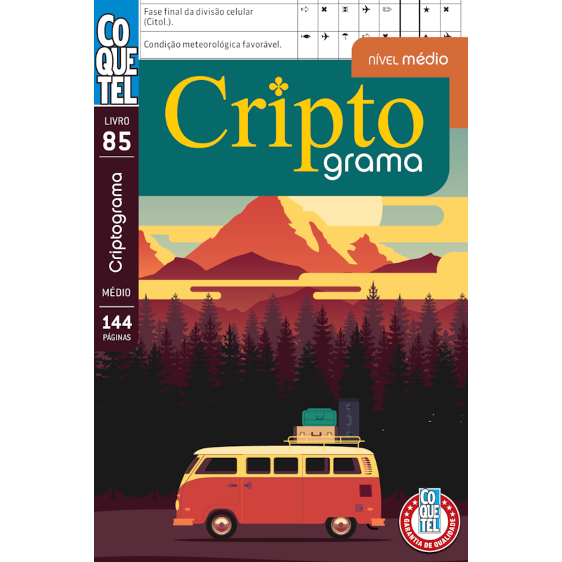 LIVRO COQUETEL CRIPTOGRAMA NÍVEL MÉDIO ED 85