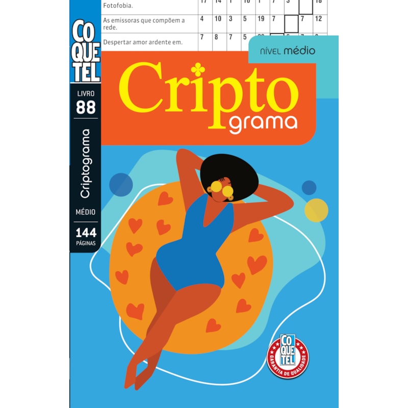 LIVRO COQUETEL CRIPTOGRAMA NÍVEL MÉDIO ED 88