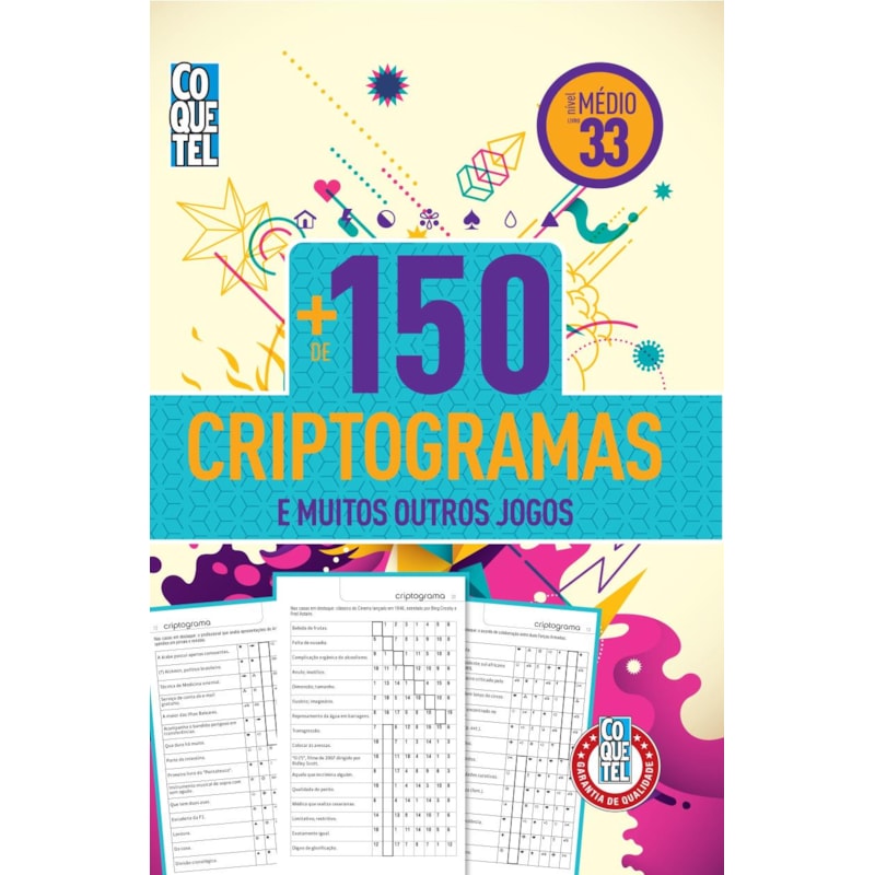 LIVRO COQUETEL CRIPTOGRAMAS NÍVEL MÉDIO ED 33