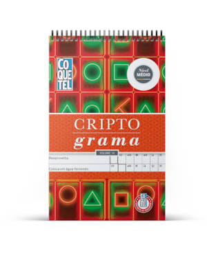 Livro coquetel espiral criptograma vol. 14: nível médio: antenha seu cérebro ativo com o desafio definitivo em palavras!
