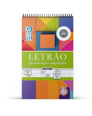 Livro coquetel espiral letrão vol. 14: nível médio: mantenha seu cérebro ativo com o desafio definitivo em palavras!