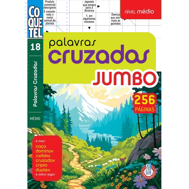 LIVRO COQUETEL JUMBO PALAVRAS CRUZADAS MÉDIO 18 S/P