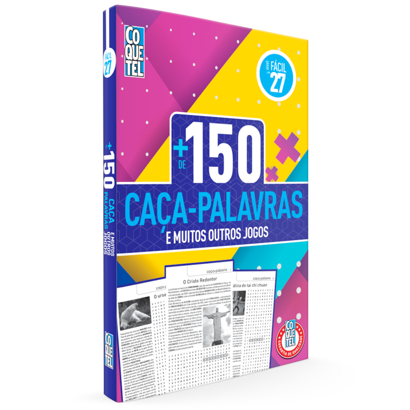 LIVRO COQUETEL MAIS 150 CAÇA-PALAVRAS E MUITOS OUTROS JOGOS NÍVEL FÁCIL ED 27