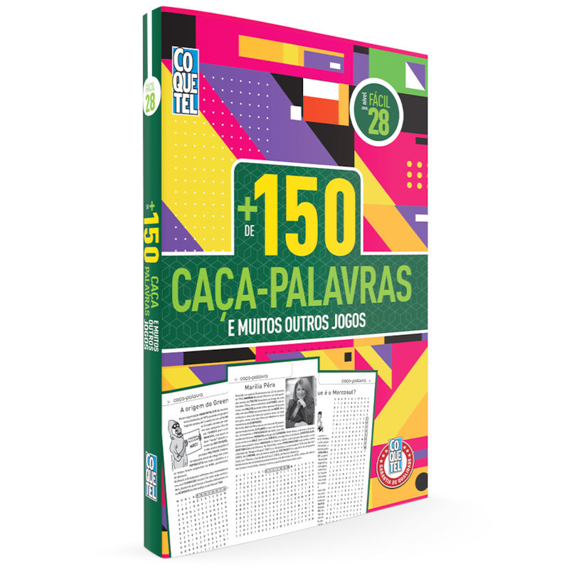 LIVRO COQUETEL MAIS 150 CAÇA-PALAVRAS E MUITOS OUTROS JOGOS NÍVEL FÁCIL ED 28