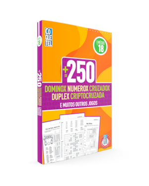 LIVRO COQUETEL MAIS 250: NUMEROX, CRUZADOX, DUPLEX, CRIPTOCRUZADA E MUITOS OUTROS JOGOS NÍVEL MÉDIO ED 18
