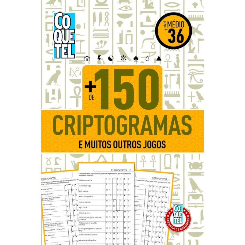LIVRO COQUETEL MAIS DE 150 CRIPTOGRAMAS NÍVEL MÉDIO ED 36