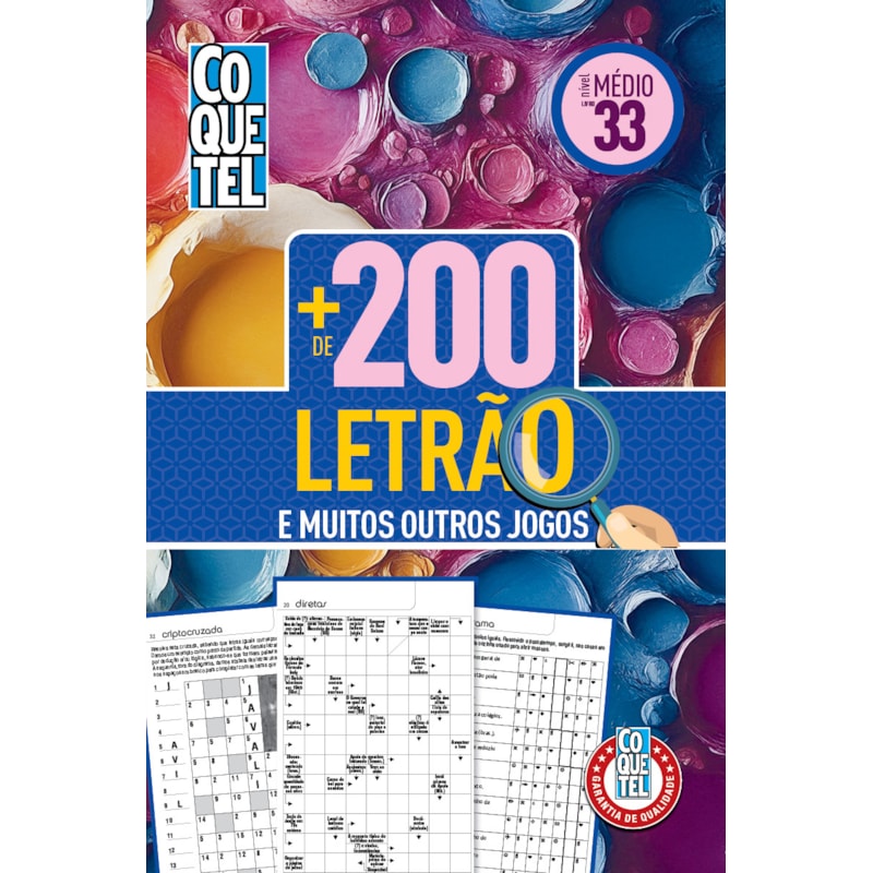 LIVRO COQUETEL MAIS DE 200 LETRÃO 33: NÍVEL MÉDIO