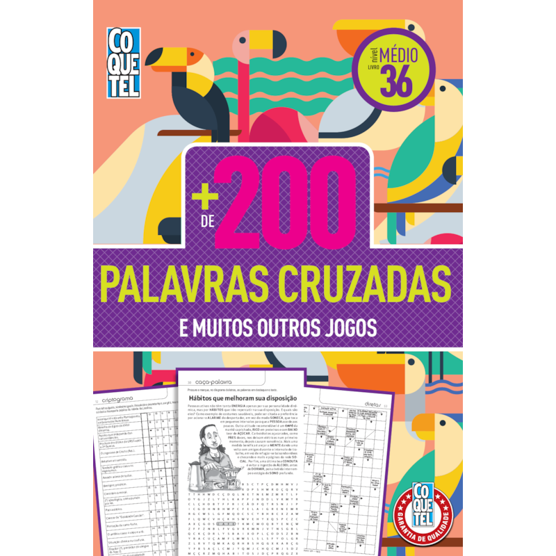LIVRO COQUETEL MAIS DE 200 PALAVRAS CRUZADAS ED 36