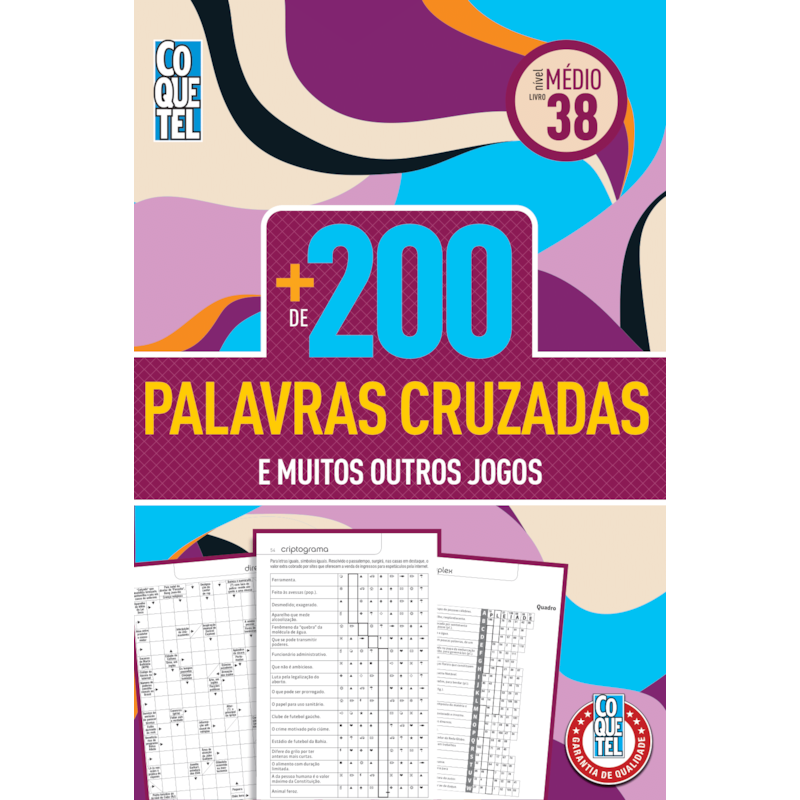 LIVRO COQUETEL MAIS DE 200 PALAVRAS CRUZADAS ED 38