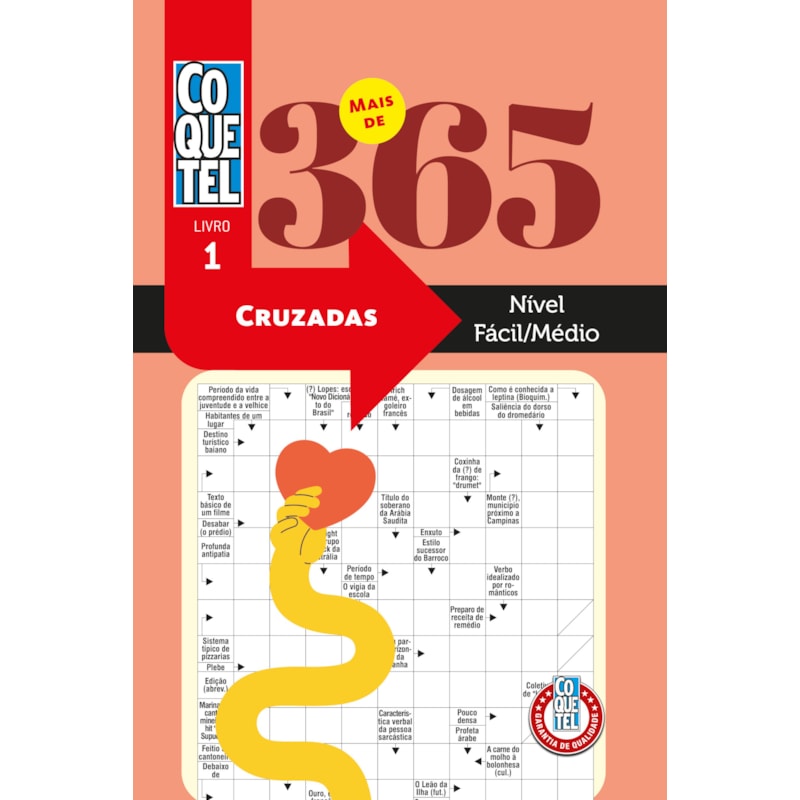 LIVRO COQUETEL MAIS DE 365 PALAVRAS CRUZADAS FÁCIL-MÉDIO 1
