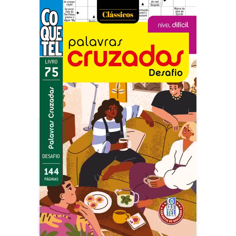 Livro Coquetel Palavras Cruzadas Difícil 75