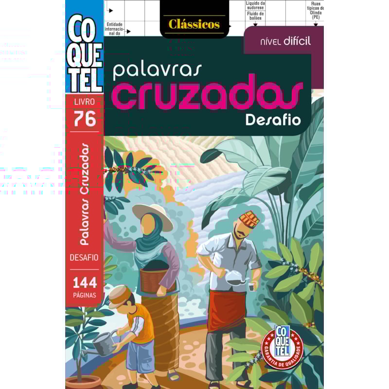 LIVRO COQUETEL PALAVRAS CRUZADAS DIFÍCIL 76 S/P