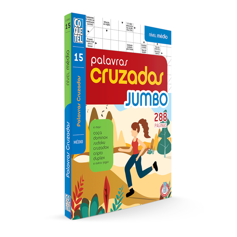 LIVRO COQUETEL PALAVRAS CRUZADAS JUMBO NÍVEL MÉDIO ED 15